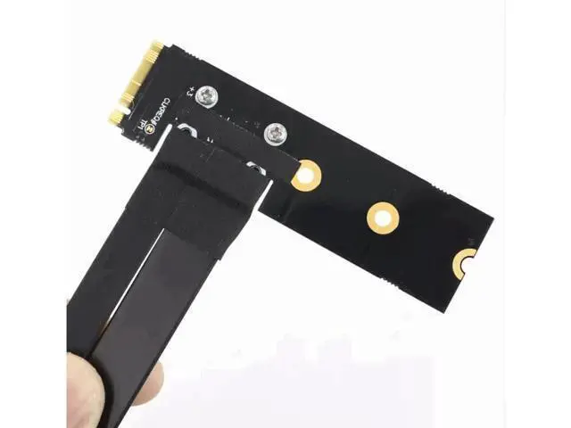 Alt view image 4 of 4 - ADT-Link M.2 NVMe SSD Extension Cable Extender PCIe3.0 x4 Full Speed NVMe M-Key STX Extender Turning 90 Degrees Right Angled (50cm, R44NF)