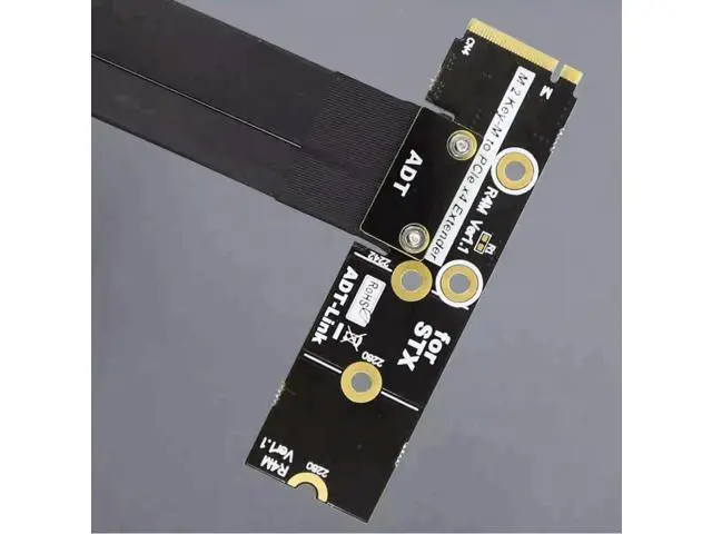 Alt view image 3 of 4 - ADT-Link M.2 NVMe SSD Extension Cable Extender PCIe3.0 x4 Full Speed NVMe M-Key STX Extender Turning 90 Degrees Right Angled (50cm, R44MF)