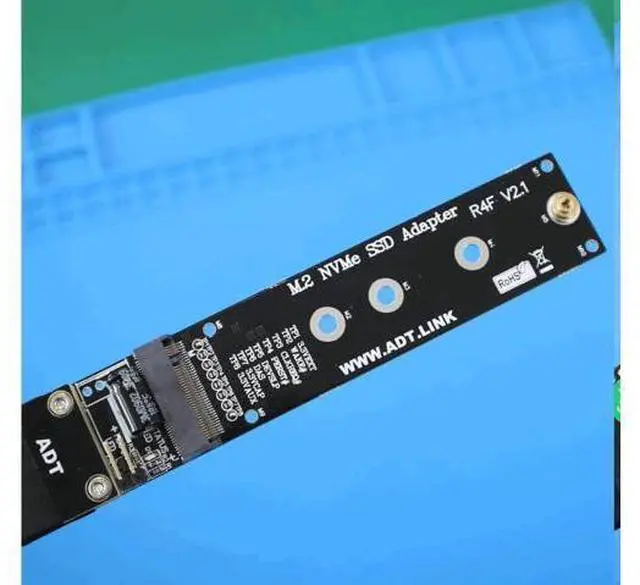 Alt view image 3 of 4 - ADT-Link M.2 NVMe SSD Extension Cable Extender PCIe3.0 x4 Full Speed NVMe M-Key STX Extender Turning 90 Degrees Right Angled (50cm, R44NF)