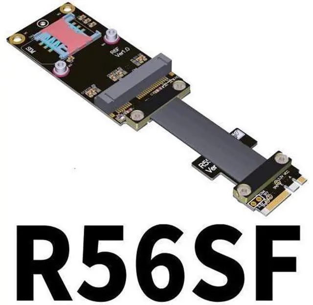 Main image of QJJ M.2 Key A.E. to Mini-PCI-E Extension Cable (50cm, R56SF)