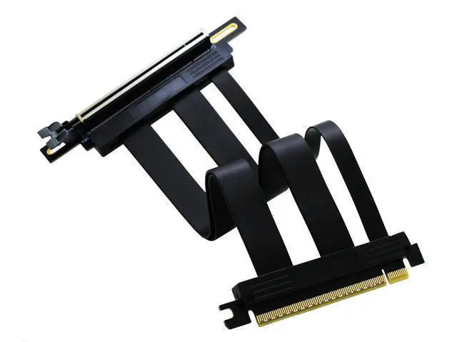 Alt view image 2 of 7 - 20cm PCI-e 5.0 X16 Riser Cable,PCIe Extension Card | 90Degree Angled,Support GeForce RTX 40/RTX 50 Series AMD Radeon RX7000/RX9000 Series GPU Card
