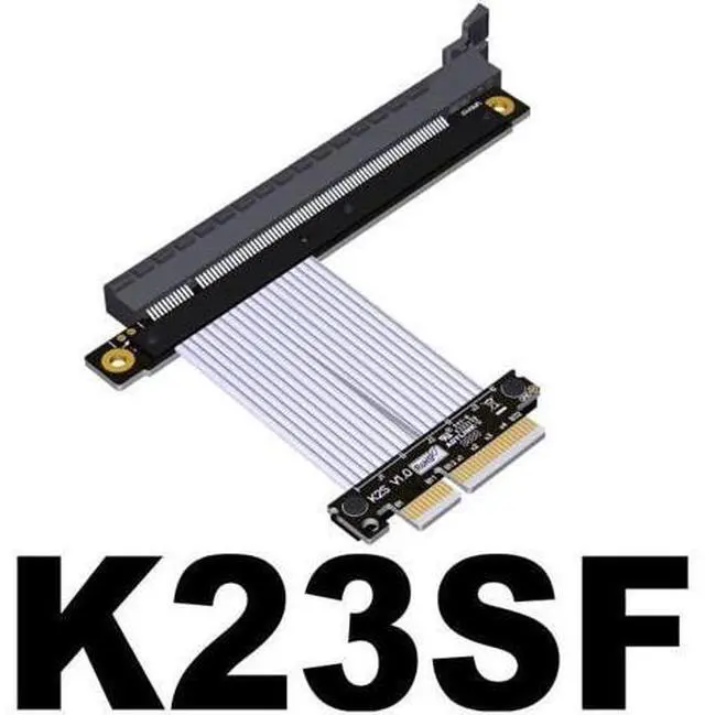 Alt view image 2 of 5 - PCIe 4.0/3.0 x4 to PCIE x16 Graphics Card Riser Adapter 16x PCI-e PCI-Express Cable 90 180 Degree (30cm, K23SF(gen 4))