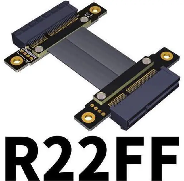 Alt view image 2 of 5 - ADT-Link PCIE X4 Riser Cable PCIe 4.0/3.0 X4 to X4board to Board Male to Male Jumpers Extension Cable PCI Express 4X Riser Card Ribbon Extender (50cm, R22FF(Tx to Tx))