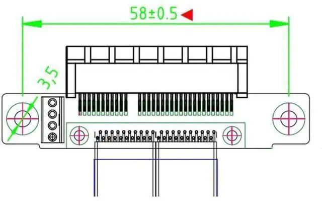Alt view image 3 of 5 - ADT-Link PCIE X4 Riser Cable PCIe 4.0/3.0 X4 to X4board to Board Male to Male Jumpers Extension Cable PCI Express 4X Riser Card Ribbon Extender (50cm, R22FF(Tx to Tx))