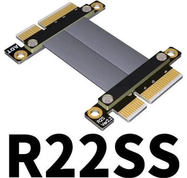 Alt view image 2 of 5 - PCIE X4 Riser Cable PCIe 4.0/3.0 X4 to X4board to Board Male to Male Jumpers Extension Cable PCI Express 4X Riser Card Ribbon Extender (50cm, R22SS(Tx to Tx))