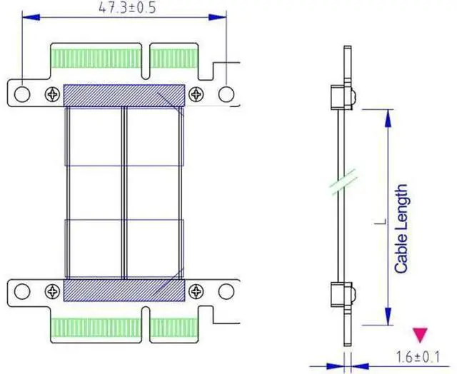 Alt view image 3 of 5 - PCIE X4 Riser Cable PCIe 4.0/3.0 X4 to X4board to Board Male to Male Jumpers Extension Cable PCI Express 4X Riser Card Ribbon Extender (50cm, R22SS(Tx to Tx))