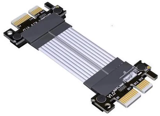 Main image of PCIe 4.0 x1 to x1 Jumper Cable Male to Male Tx to Rx Silver Plated Wire with Low Impedance (300mm, K11NS)