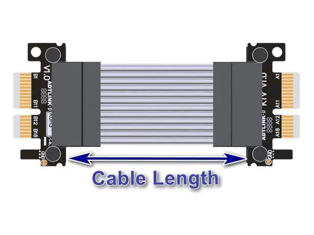 Alt view image 4 of 4 - PCIe 4.0 x1 to x1 Jumper Cable Male to Male Tx to Rx Silver Plated Wire with Low Impedance (300mm, K11NS)