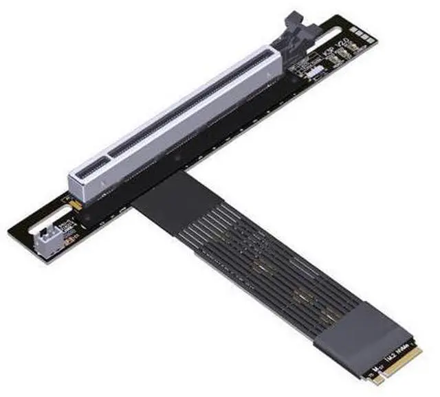 Main image of M.2 NGFF NVMe M Key to PCIe 5.0 x16 Flat Extension Cable 128 Gbps GEN5 with Power Cord (K43SP-BK, 35cm)