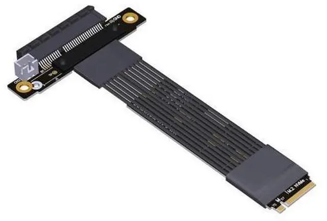 Main image of Pcie 5.0 M.2 NVMe to PCI Express x4 Extender Adapter Cable with Metal Shield for PCIe x4 SSD RAID, LAN, Capture Cards to M.2(Ultra SSD, M-Key) Extension (K42ST-BK, 10cm)