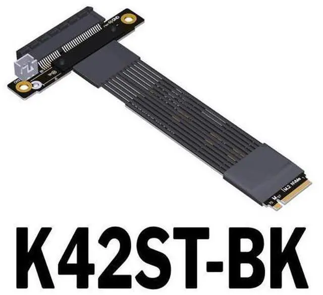 Alt view image 6 of 6 - Pcie 5.0 M.2 NVMe to PCI Express x4 Extender Adapter Cable with Metal Shield for PCIe x4 SSD RAID, LAN, Capture Cards to M.2(Ultra SSD, M-Key) Extension (K42ST-BK, 10cm)