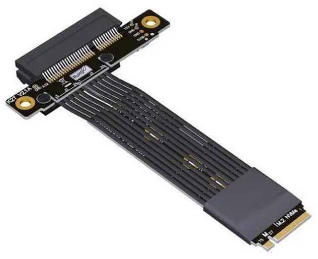 Main image of Pcie 5.0 M.2 NVMe to PCI Express x4 Extender Adapter Cable with Metal Shield for PCIe x4 SSD RAID, LAN, Capture Cards to M.2(Ultra SSD, M-Key) Extension (K42DT-BK, 10cm)