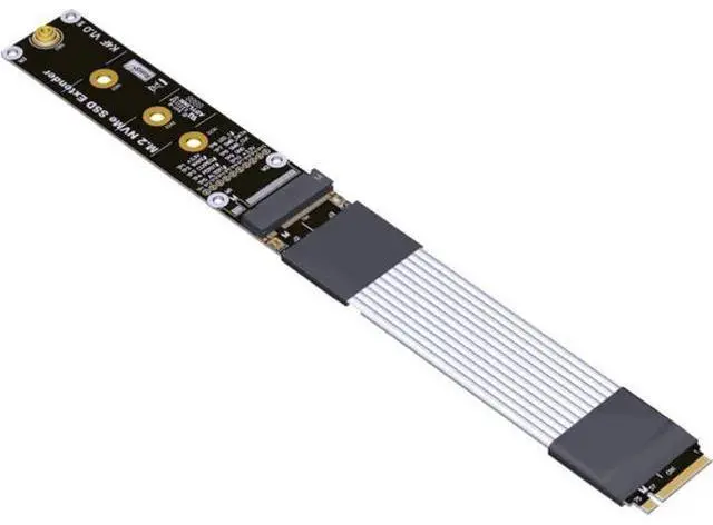 Main image of Pcie 4.0 x4 M.2 NVMe M-Key SSD Falt Extension Riser Cable with Metal Shield 22110/2280 (10cm, K44SF)