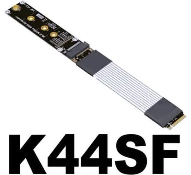 Alt view image 2 of 7 - Pcie 4.0 x4 M.2 NVMe M-Key SSD Falt Extension Riser Cable with Metal Shield 22110/2280 (10cm, K44SF)