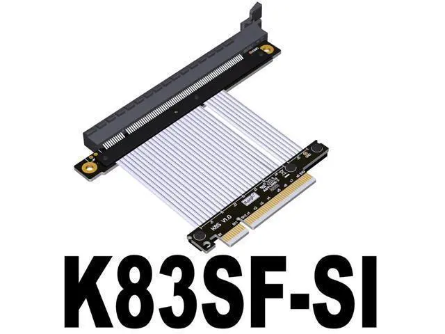 Alt view image 2 of 5 - PCIe 4.0/3.0 x8 to PCIE x16 Graphics Card Riser Adapter 16x PCI-e PCI-Express 90 180 Degree (30cm, K83SF-SI 4.0)