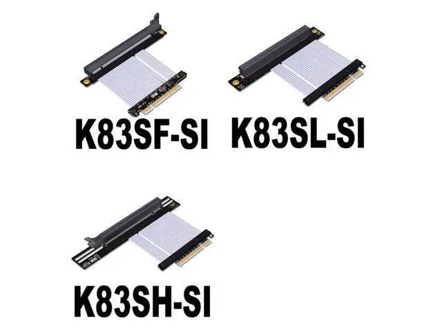 Alt view image 3 of 5 - PCIe 4.0/3.0 x8 to PCIE x16 Graphics Card Riser Adapter 16x PCI-e PCI-Express 90 180 Degree (5cm, K83SL-SI 4.0)