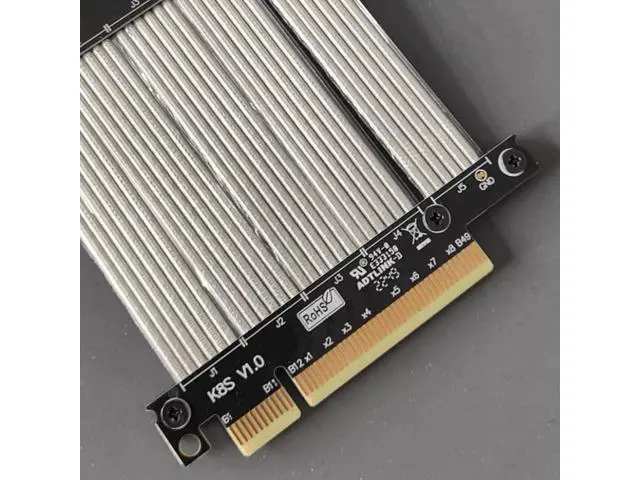 Alt view image 5 of 5 - PCIe 4.0/3.0 x8 to PCIE x16 Graphics Card Riser Adapter 16x PCI-e PCI-Express 90 180 Degree (30cm, K83SF-SI 4.0)