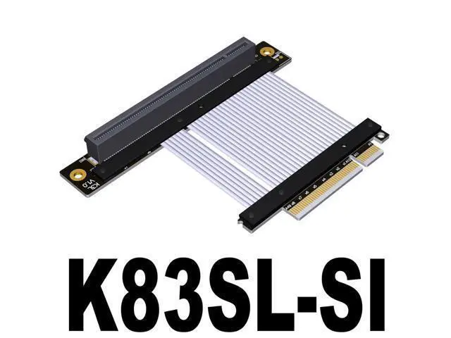 Alt view image 2 of 5 - PCIe 4.0/3.0 x8 to PCIE x16 Graphics Card Riser Adapter 16x PCI-e PCI-Express 90 180 Degree (5cm, K83SL-SI 4.0)