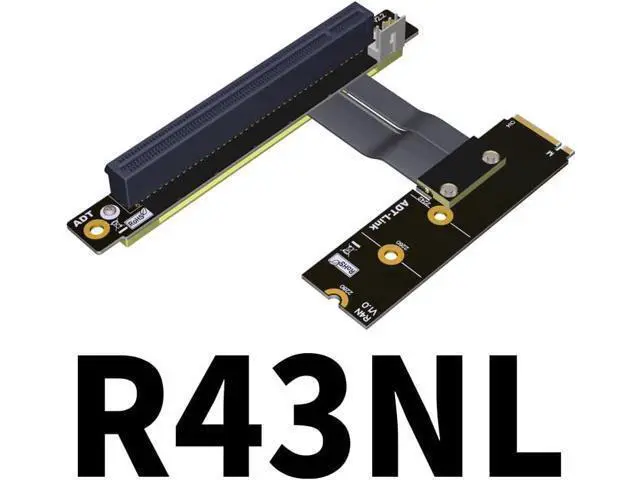 Alt view image 2 of 6 - ADT-Link M.2 NVMe to PCI-Express x16 Cable M2 NGFF NVMe Converter to PCIE X16 Graphics Card Built-in Adapter M.2 Mkey Extension Card Pci-e 16x Flexible Flat Cable (50cm, R43NL)
