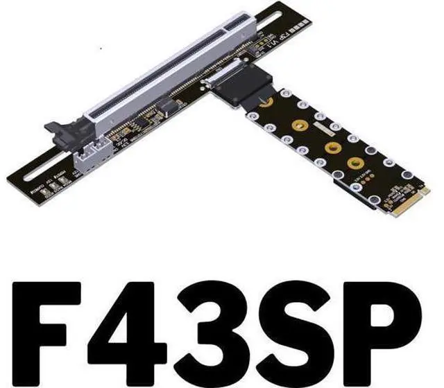 Main image of PCIe 5.0 M.2 NVMe to PCIe x16 FFC Flexible Cable Gen5 x4 (128Gbps) for Graphics Cards and Ultra SSDs\u2026 (F43SP-25cm)