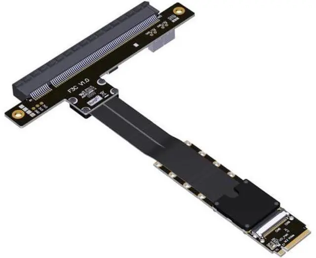 Main image of PCIe 5.0 M.2 NVMe to PCIe x16 FFC Flexible Cable Gen5 x4 (128Gbps) for Graphics Cards and Ultra SSDs\u2026 (F43SC-50cm)