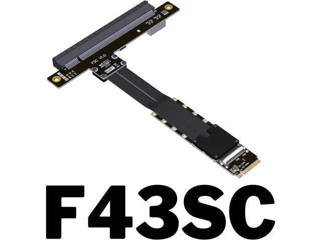 Alt view image 2 of 5 - PCIe 5.0 M.2 NVMe to PCIe x16 FFC Flexible Cable Gen5 x4 (128Gbps) for Graphics Cards and Ultra SSDs\u2026 (F43SC-50cm)