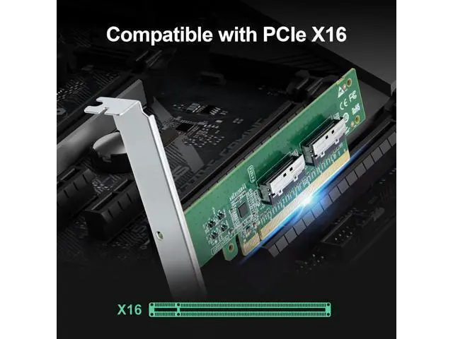 Alt view image 3 of 7 - 2xMCIO(74pin) 8i to PCIe X16 Adapter, Gen5 PCIe5.0