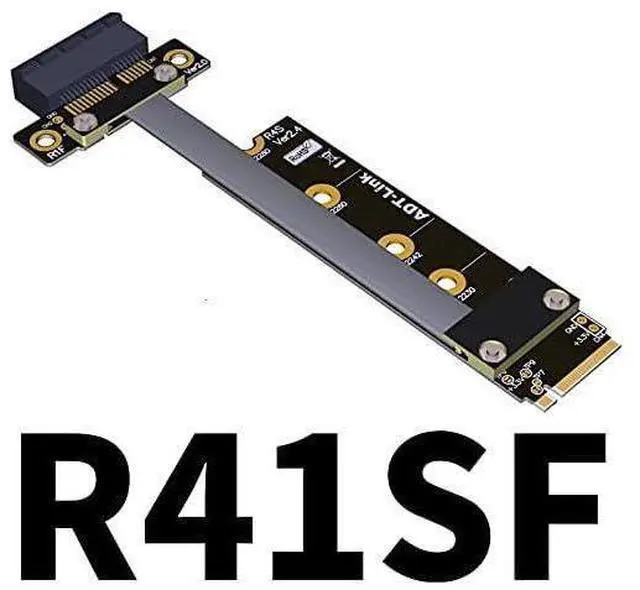 Alt view image 2 of 3 - ADT-Link M.2 NVMe to PCI Express x1 Extension Cable 1x 3.0 to M.2 NGFF NVMe Key M Riser Adapter Card Extension Ribbon Cable M2 Key-M (50cm, R41SF(Gen3))