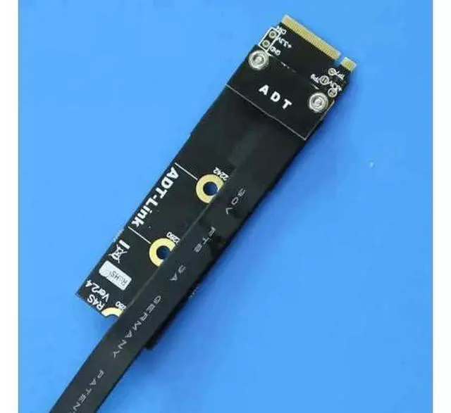 Alt view image 3 of 3 - ADT-Link M.2 NVMe to PCI Express x1 Extension Cable 1x 3.0 to M.2 NGFF NVMe Key M Riser Adapter Card Extension Ribbon Cable M2 Key-M (50cm, R41SF(Gen3))
