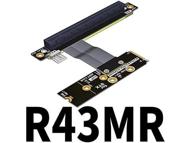 Alt view image 2 of 6 - ADT-Link M2 NVMe Converter to PCIE X16 Graphics Card Built-in Adapter M.2 Mkey Extension Card Pci-e 16x Flexible Flat Cable Support Length Customization (30cm, R43MR)