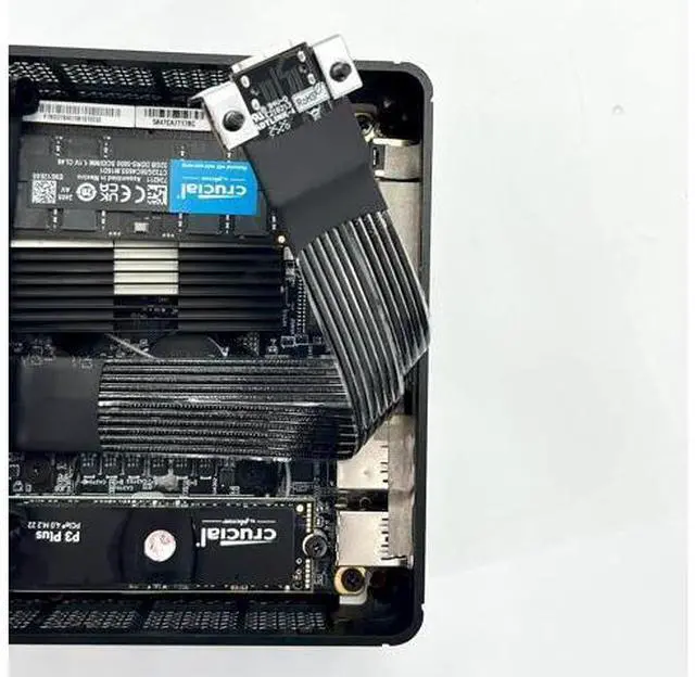 Alt view image 6 of 6 - PCIe 5.0 x4 M.2 NVMe to OCuLink SFF-8612 Extension Flat Cable, with Full-Height and Half-Height Brackets (K49SQ-BK-03, 20cm)