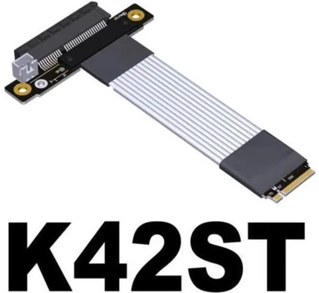 Alt view image 2 of 4 - Pcie 4.0 M.2 NVMe to PCI Express x4 Extender Adapter Cable with Metal Shield for PCIe x4 SSD RAID, LAN, Capture Cards to M.2(Ultra SSD, M-Key) Extension (30cm, K42ST)