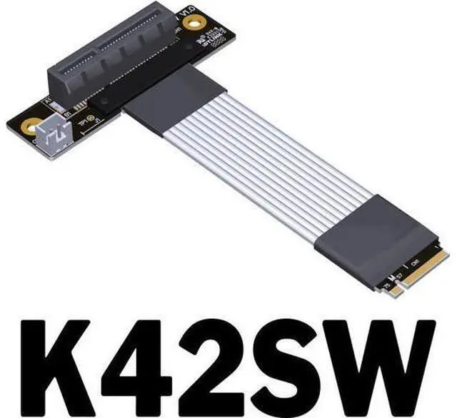 Alt view image 3 of 5 - ADT-Link Pcie 4.0 M.2 NVMe to PCI Express x4 Extender Adapter Cable with Metal Shield for PCIe x4 SSD RAID, LAN, Capture Cards to M.2(Ultra SSD, M-Key) Extension (K42SP, 15cm)