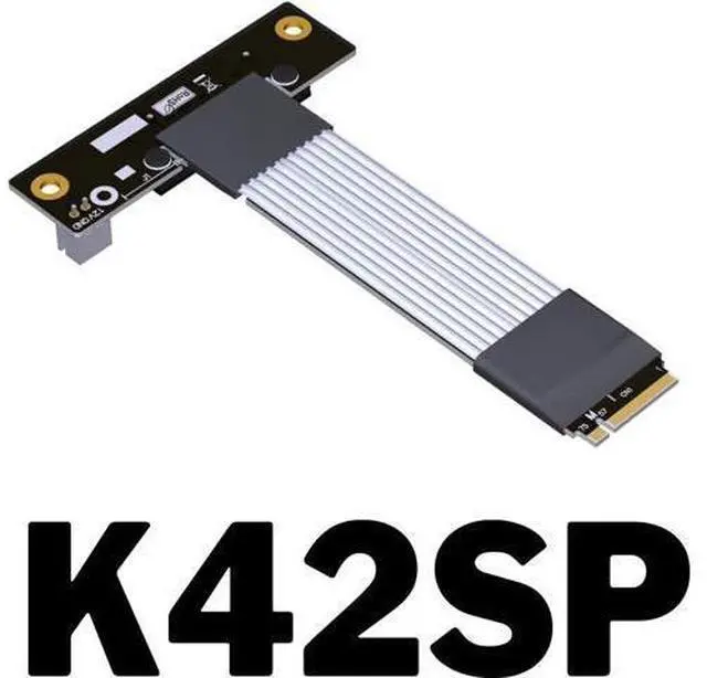 Alt view image 2 of 5 - ADT-Link Pcie 4.0 M.2 NVMe to PCI Express x4 Extender Adapter Cable with Metal Shield for PCIe x4 SSD RAID, LAN, Capture Cards to M.2(Ultra SSD, M-Key) Extension (K42SP, 15cm)