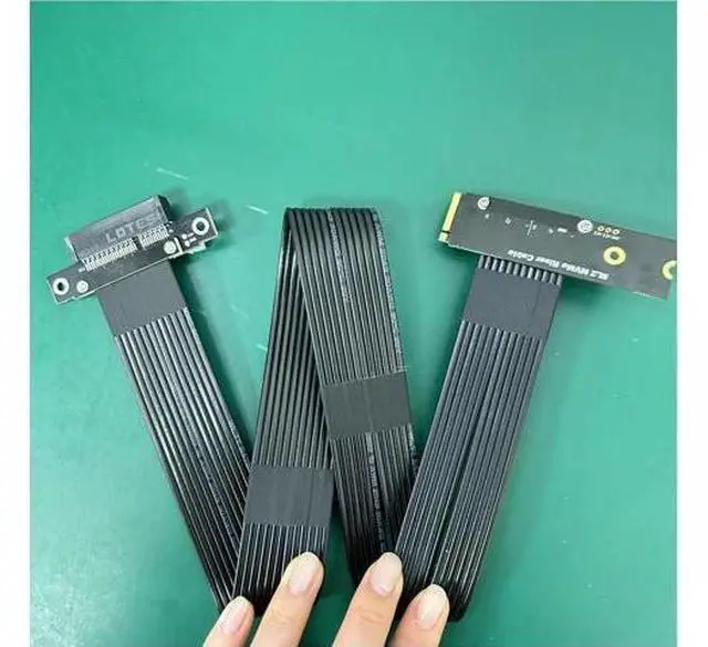 Alt view image 3 of 5 - ADT-Link Pcie 4.0 M.2 Nvme to x4 Extension Flat Riser Cable Corner 90 Degrees Ful Speed for PCIE 4X SSD RAID, LAN, GPU, Capture Card Extender (M42UF, 40cm)