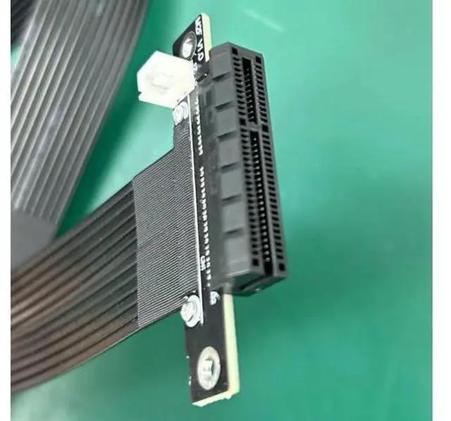 Alt view image 5 of 5 - ADT-Link Pcie 4.0 M.2 Nvme to x4 Extension Flat Riser Cable Corner 90 Degrees Ful Speed for PCIE 4X SSD RAID, LAN, GPU, Capture Card Extender (M42UF, 40cm)