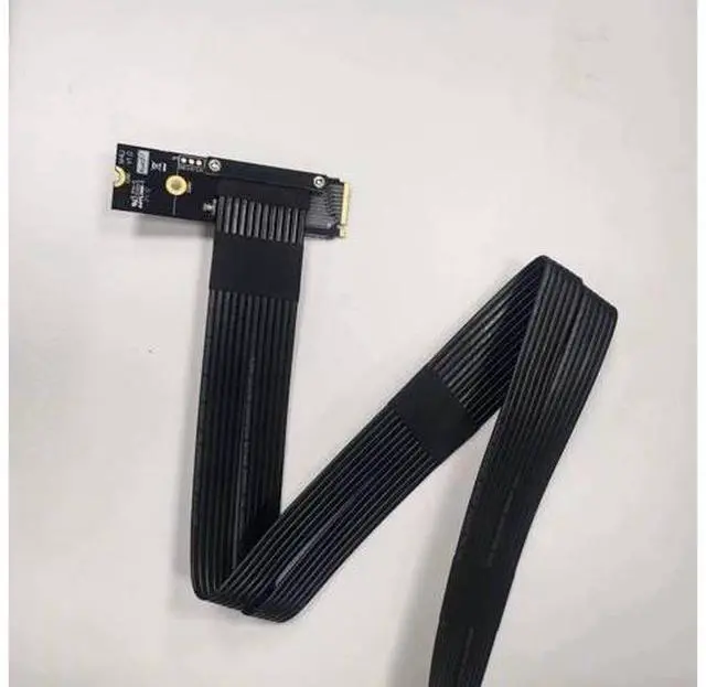Alt view image 4 of 4 - ADT-Link Pcie 4.0 M.2 Nvme to x4 Extension Flat Riser Cable Corner 90 Degrees Ful Speed for PCIE 4X SSD RAID, LAN, GPU, Capture Card Extender (M42UL, 40cm)