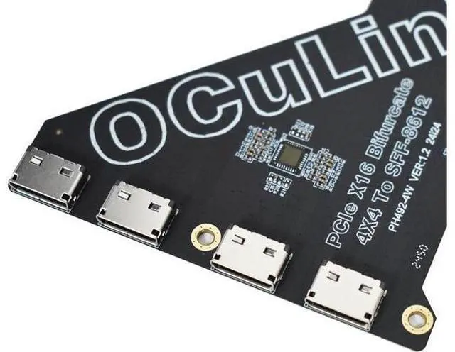 Alt view image 3 of 5 - Gen4 PCIe to Oculink SFF-8612 Adapter SFF-8611 External Graphics Card for GPU Dock, eGPU, NVMe SSD (PCIe x16 to Oculink)
