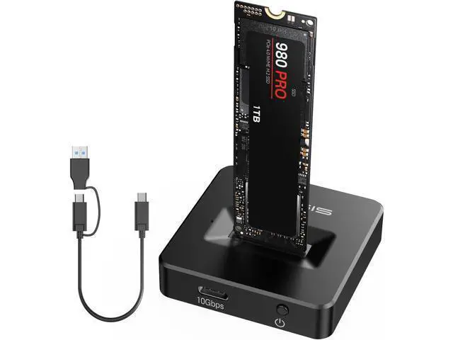 Alt view image 3 of 7 - NVME SSD Reader Adapter, Aluminium Alloy Housing Fast Heat Dissipation, NVME to USB Docking Station, M.2 SSD to USB Adapter 10Gbps, Support M.2 (M Key) NVMe SSD and (B+M Key) SATA-Based SSD