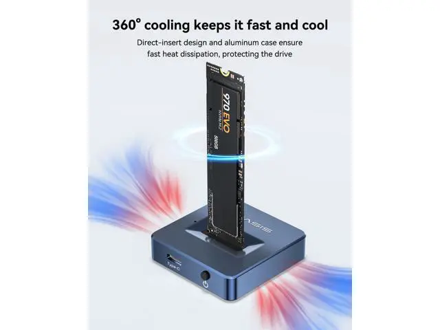 Alt view image 4 of 7 - NVME SSD Reader Adapter, Aluminium Alloy Housing Fast Heat Dissipation, NVME to USB Docking Station, M.2 SSD to USB Adapter 10Gbps, Support M.2 (M Key) NVMe SSD and (B+M Key) SATA-Based SSD