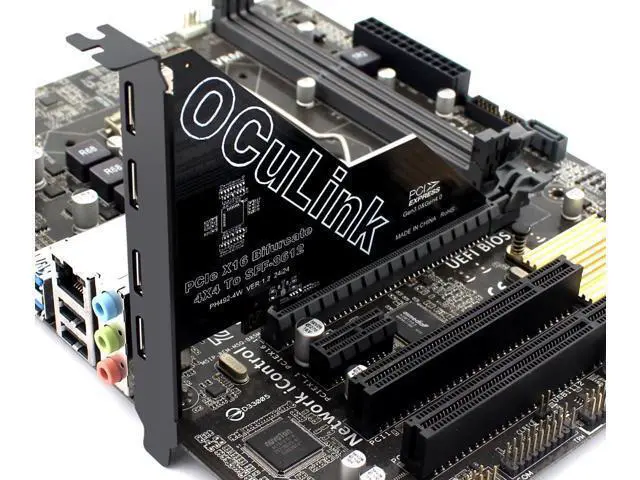 Alt view image 4 of 5 - PCIe 4.0 16x to Quad Oculink 4I,PCIe Bifurcation x16 to x4x4x4x4 Split Oculink SFF-8611/8612 Adapter Card for eGPU Dock Mimi Pc