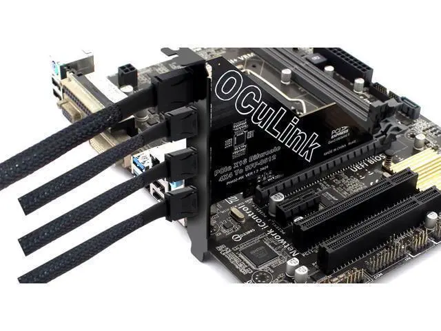 Alt view image 5 of 5 - PCIe 4.0 16x to Quad Oculink 4I,PCIe Bifurcation x16 to x4x4x4x4 Split Oculink SFF-8611/8612 Adapter Card for eGPU Dock Mimi Pc