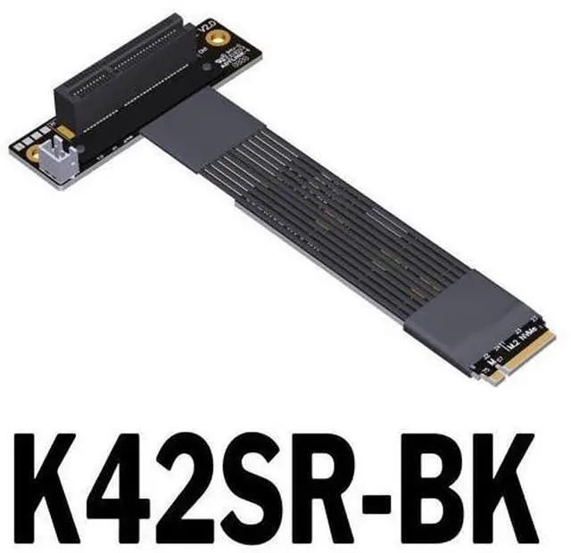 Alt view image 6 of 6 - Pcie 5.0 M.2 NVMe to PCI Express x4 Extender Adapter Cable with Metal Shield for PCIe x4 SSD RAID, LAN, Capture Cards to M.2(Ultra SSD, M-Key) Extension (K42SR-BK, 35cm)