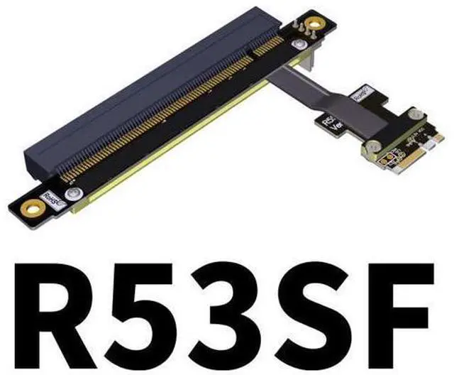 Main image of M.2_A.E. to PCIe x16 Extension Cables Turn 90 Degree Upright Right Angle Turn 180 Degree Splint Vertical Turn 270 Degree Inverted Reverse (60cm, R53SF)