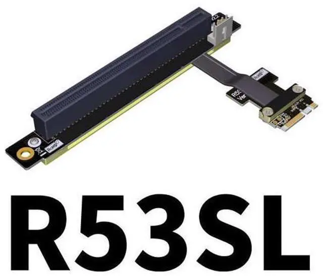 Alt view image 2 of 4 - M.2_A.E. to PCIe x16 Extension Cables Turn 90 Degree Upright Right Angle Turn 180 Degree Splint Vertical Turn 270 Degree Inverted Reverse (60cm, R53SF)