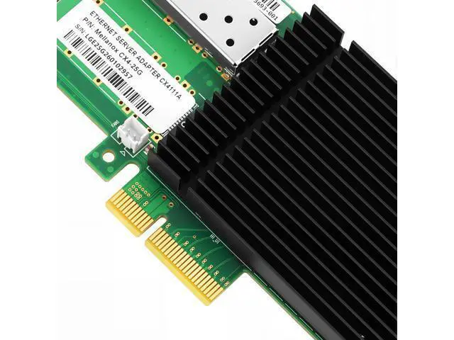 Alt view image 6 of 6 - 25GbE NIC Card for Mellanox MCX4111A-SFP28-X4, PCIe 3.0 x4 25Gb Ethernet NIC with Mellanox ConnectX-4 Lx Chipset, Single SFP28 Network Card Support RDMA