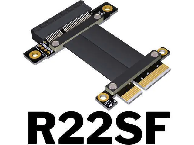 Alt view image 3 of 6 - ADT-Link PCI-E 3.0 x4 Riser Cable Male-to-Female x4 to x4 Graphics Card Extension Motherboard Extender Gen3.0 High Speed (20cm, R22SF)
