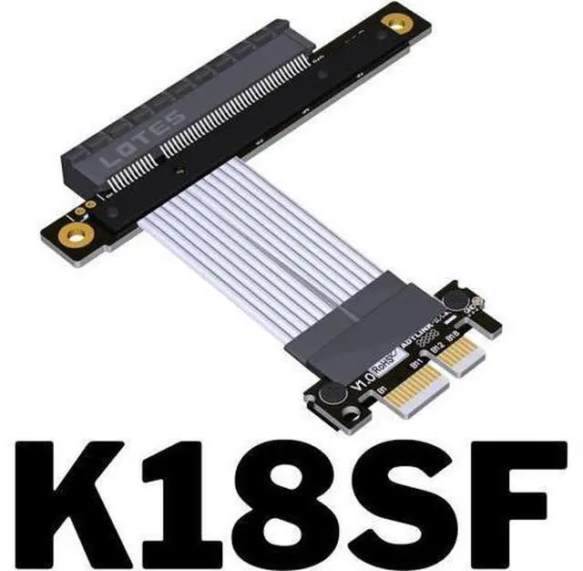 Main image of PCIe 4.0 x1 to x8 Extension Riser Cable for PCIe x8 Capture Card RAID SSD LAN USB Cards Extension Silver-Plated Wire Low Impedance (K18SL, 35cm)