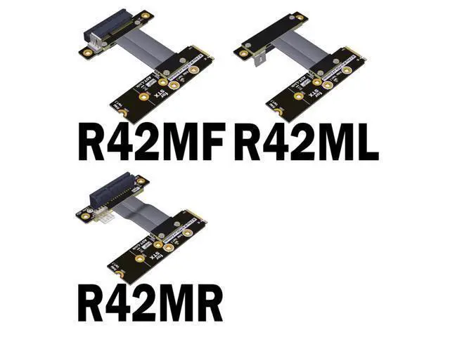 Alt view image 2 of 5 - QJJ M.2 NVMe to PCI Express x4 Extender for GPU Graphics Video Cards Turn Left Right 90 270 180 Degree (60cm, R42NR)