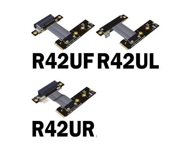 Alt view image 4 of 5 - QJJ M.2 NVMe to PCI Express x4 Extender for GPU Graphics Video Cards Turn Left Right 90 270 180 Degree (60cm, R42NR)